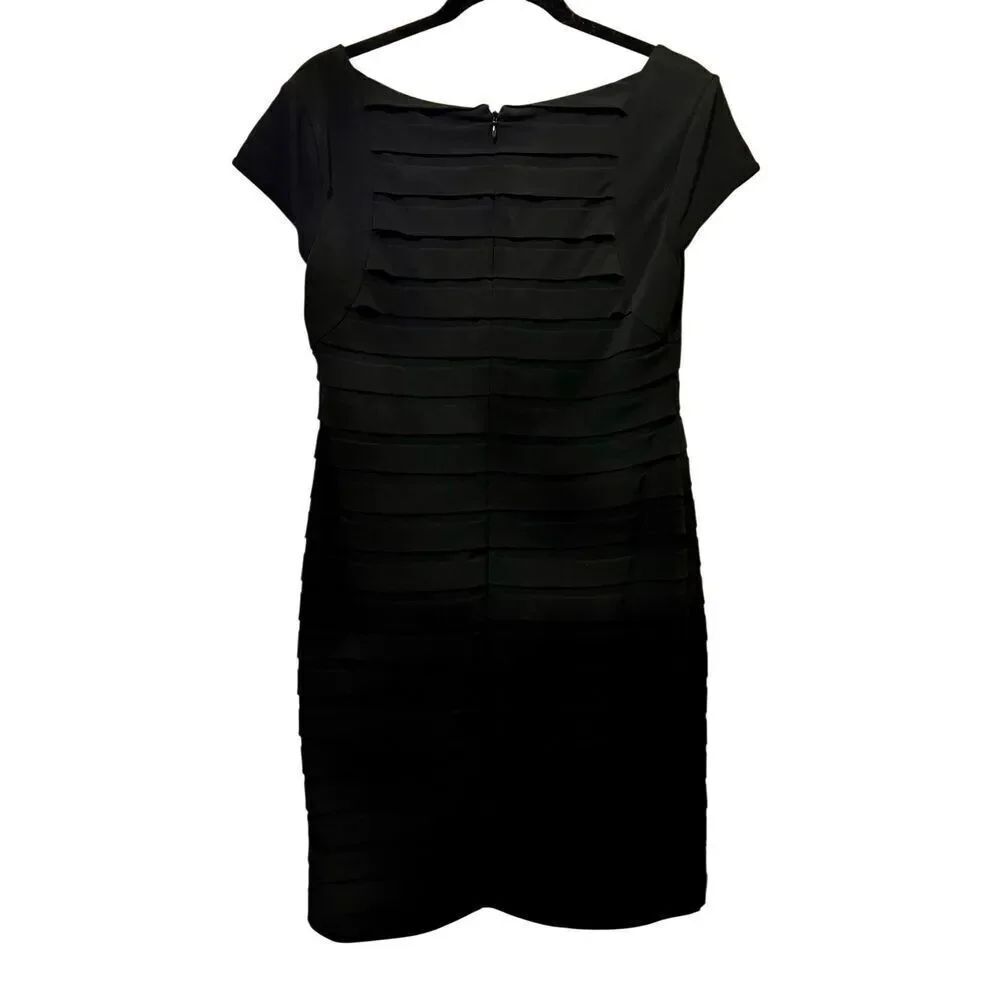 Ann Taylor Women's βBlack Dress Banded Horizontal Pleat Size12